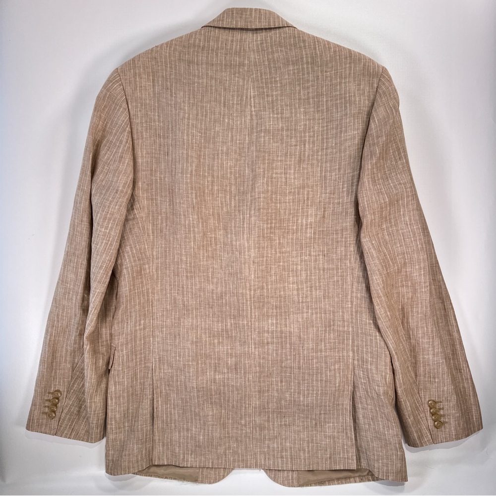 Lauren Ralph Lauren Linen Pinstripe Sport Coat Mens M Tan Coastal Quiet Luxury - Picture 7 of 13